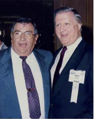 Charlie Vaccaro and New York Yankees owner George Steinbrenner at the 1995 FBMA Show in Florida