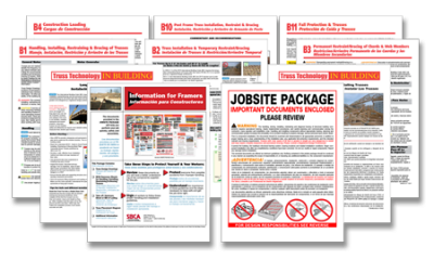 A display of a variety of jobsite package documents