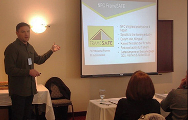 Andy Sage gives a FrameSafe presentation to framers
