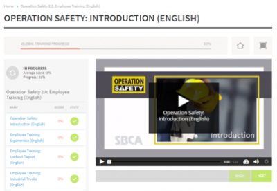 Screenshot of the Operation Safety program in the new LMS