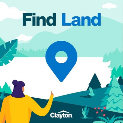Graphic of location icon on a piece of land
