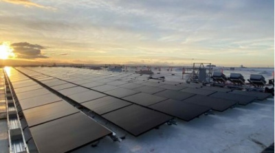 Solar panels at Katerra component plant
