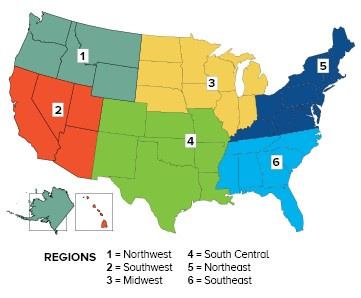 US map of regions