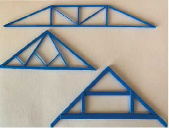 Trusses made with the school's 3D printer