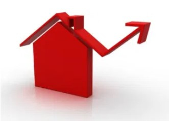 A graphic showing a housing market increase