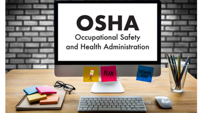 OSHA logo on a computer desktop screen