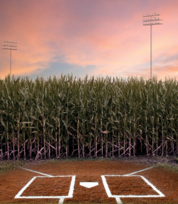 baseball field out in a cornfield