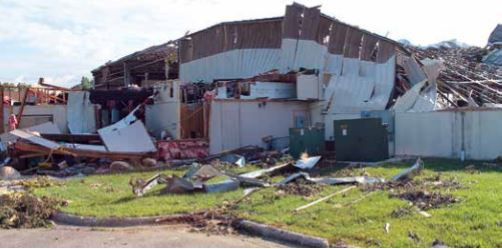 Zeeland Lumber and Supply's Wyoming, Michigan facility destroyed by a tornado