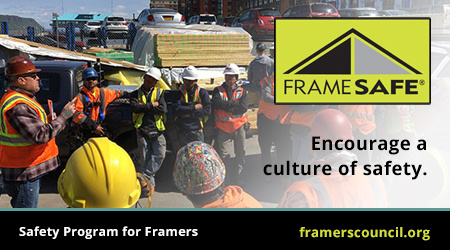 A group of employees in safety hats and high visibility clothing, encourage a culture of safety with FrameSafe
